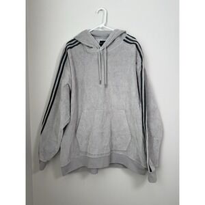 Adidas Ivy Park Hoodie Corduroy Gray Pullover Unisex Sz XL Athleasure